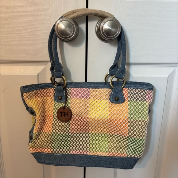 Tommy Hilfiger Handbags - Vintage Tommy Hilfiger Multicolor Rainbow Fishnet Tote Shoulder Bag Purse PRIDE